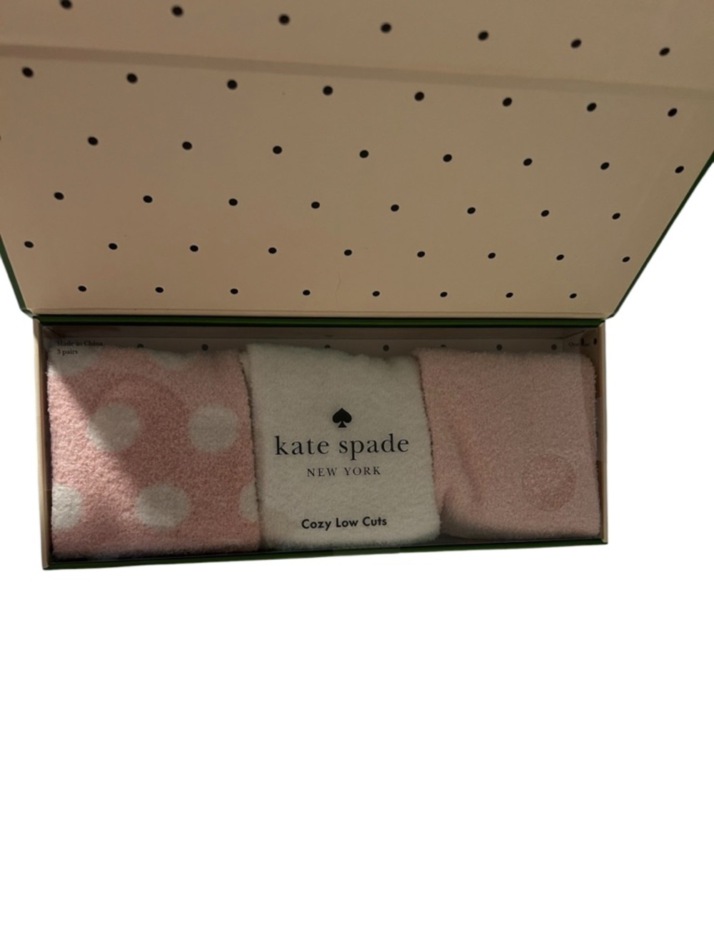 kate spade Soft Pink & White Cozy Low Cut Sock Trio